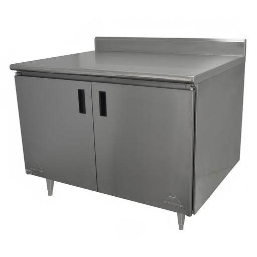 Advance Tabco EHK-SS-245M-X 60" Enclosed Work Table w/ Swing Doors & Midshelf, 5" Backsplash, 24"D-cityfoodequipment.com