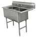 Advance Tabco FC-2-2424 53" 2 Compartment Sink w/ 24"L x 24"W Bowl, 14" Deep-cityfoodequipment.com