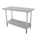 Advance Tabco ELAG-364-X 48" 18 ga Work Table w/ Undershelf & 430 Series Stainless Flat Top-cityfoodequipment.com