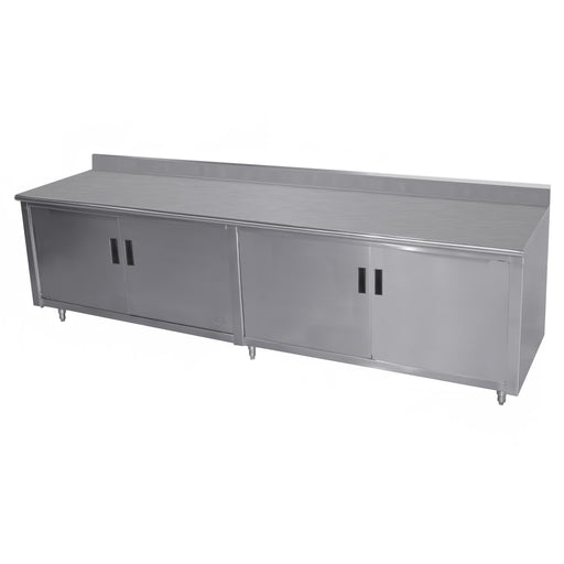 Advance Tabco EHK-SS-249-X 108" Enclosed Work Table w/ Swing Doors, 5" Backsplash, 24"D-cityfoodequipment.com