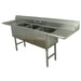 Advance Tabco FC-3-1620-18RL 84" 3 Compartment Sink w/ 16"L x 20"W Bowl, 14" Deep-cityfoodequipment.com