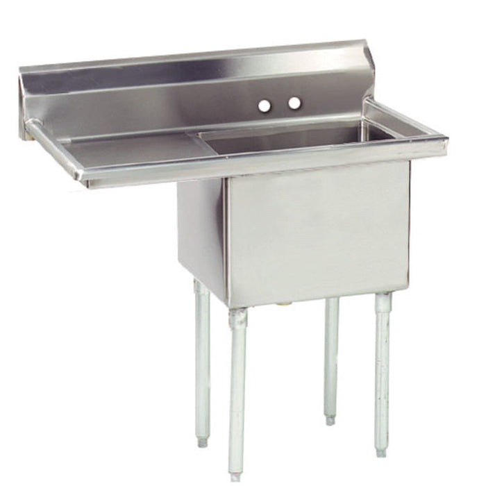 Advance Tabco FE-1-1812-18L 54" 1 Compartment Sink w/ 18"L x 18"W Bowl, 12" Deep-cityfoodequipment.com