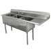 Advance Tabco FE-3-1812-18R 74 1/2" 3 Compartment Sink w/ 18"L x 18"W Bowl, 12" Deep-cityfoodequipment.com