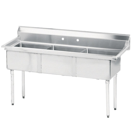 Advance Tabco FE-3-1812 74 1/2" 3 Compartment Sink w/ 18"L x 18"W Bowl, 12" Deep-cityfoodequipment.com