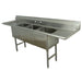 Advance Tabco FC-3-1515-15RL 75" 3 Compartment Sink w/ 15"L x 15"W Bowl, 14" Deep-cityfoodequipment.com