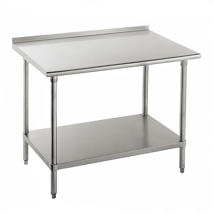 Advance Tabco FLG-300 30" 14 ga Work Table w/ Undershelf & 304 Series Stainless Top, 1 1/2" Backsplash-cityfoodequipment.com