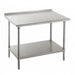 Advance Tabco FLG-300 30" 14 ga Work Table w/ Undershelf & 304 Series Stainless Top, 1 1/2" Backsplash-cityfoodequipment.com