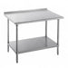 Advance Tabco FLG-304 48" 14 ga Work Table w/ Undershelf & 304 Series Stainless Top, 1 1/2" Backsplash-cityfoodequipment.com