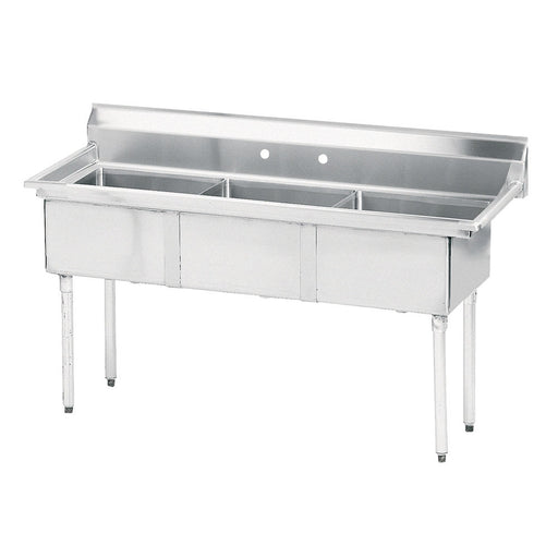 Advance Tabco FE-3-1515 62 1/2" 3 Compartment Sink w/ 15"L x 15"W Bowl, 12" Deep-cityfoodequipment.com