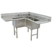 Advance Tabco FC-K6-18D 57" 3 Compartment Corner Sink w/ 18" Bowl, 14" Deep-cityfoodequipment.com