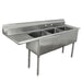 Advance Tabco FE-3-1515-15L 62 1/2" 3 Compartment Sink w/ 15"L x 15"W Bowl, 12" Deep-cityfoodequipment.com