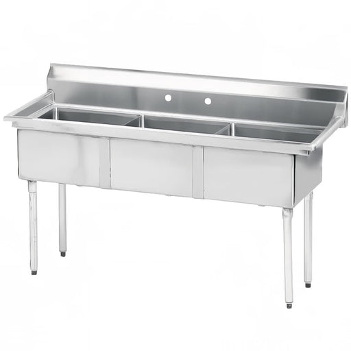 Advance Tabco FE-3-1620 3 Compartment Sink w/ 16"L x 20"W Bowl, 12" Deep-cityfoodequipment.com