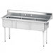 Advance Tabco FE-3-1620 3 Compartment Sink w/ 16"L x 20"W Bowl, 12" Deep-cityfoodequipment.com