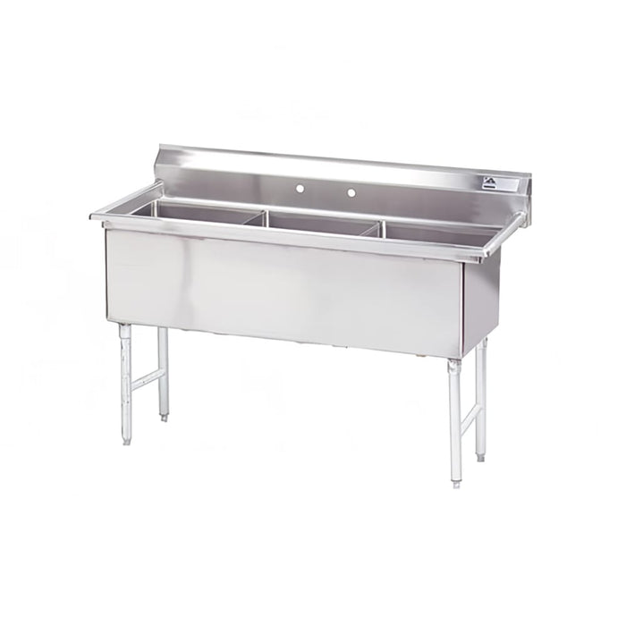 Advance Tabco FC-3-1524-X 50" 3 Compartment Sink w/ 15"L x 24"W Bowl, 14" Deep-cityfoodequipment.com