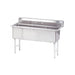 Advance Tabco FC-3-1524-X 50" 3 Compartment Sink w/ 15"L x 24"W Bowl, 14" Deep-cityfoodequipment.com