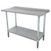 Advance Tabco FLAG-363-X 36" 16 ga Work Table w/ Undershelf & 430 Series Stainless Top, 1 1/2" Backsplash-cityfoodequipment.com