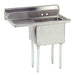 Advance Tabco FE-1-1620-18L 1 Compartment Sink w/ 16"W x 20"L Bowl, 12" Deep-cityfoodequipment.com
