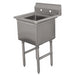 Advance Tabco FE-1-1620-X 21" 1 Compartment Sink w/ 16"L x 20"W Bowl, 12" Deep-cityfoodequipment.com