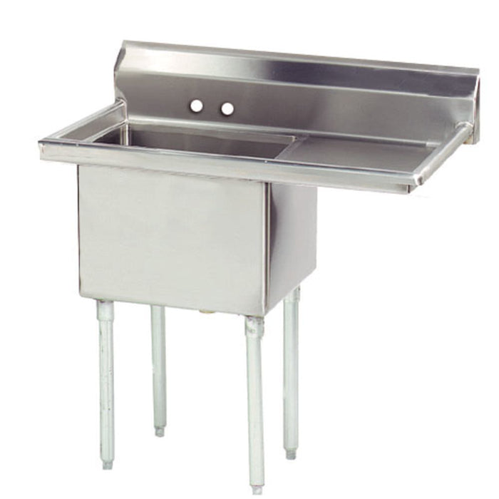 Advance Tabco FE-1-1824-24R 23" 1 Compartment Sink w/ 18"L x 24"W Bowl, 14" Deep-cityfoodequipment.com