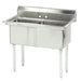 Advance Tabco FE-2-1812 41" 2 Compartment Sink w/ 18"L x 18"W Bowl, 12" Deep-cityfoodequipment.com