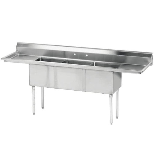 Advance Tabco FE-3-1614-18RL 3 Compartment Sink w/ 16"L x 20"W Bowl, 14" Deep-cityfoodequipment.com