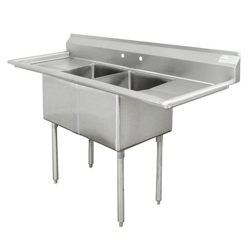 Advance Tabco FE-2-1620-18RL 2 Compartment Sink w/ 16"W x 20"L Bowl, 12" Deep-cityfoodequipment.com