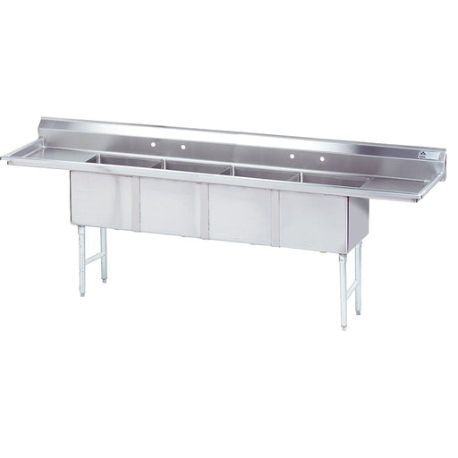 Advance Tabco FC-4-1824-18RL 108" 4 Compartment Sink w/ 18"L x 24"W Bowl, 14" Deep-cityfoodequipment.com