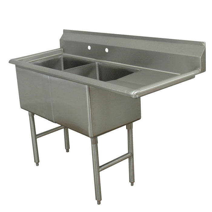 Advance Tabco FC-2-2424-24R 74 1/2" 2 Compartment Sink w/ 24"L x 24"W Bowl, 14" Deep-cityfoodequipment.com