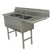 Advance Tabco FC-2-2424-24R 74 1/2" 2 Compartment Sink w/ 24"L x 24"W Bowl, 14" Deep-cityfoodequipment.com