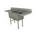 Advance Tabco FE-2-2424-24RL-X 96" 2 Compartment Sink w/ 24"L x 24"W Bowl, 14" Deep-cityfoodequipment.com