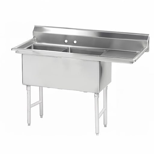 Advance Tabco FS-2-1824-18R 56 1/2" 2 Compartment Sink w/ 18"L x 24"W Bowl, 14" Deep-cityfoodequipment.com