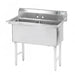 Advance Tabco FS-2-2424 53" 2 Compartment Sink w/ 24"L x 24"W Bowl, 14" Deep-cityfoodequipment.com