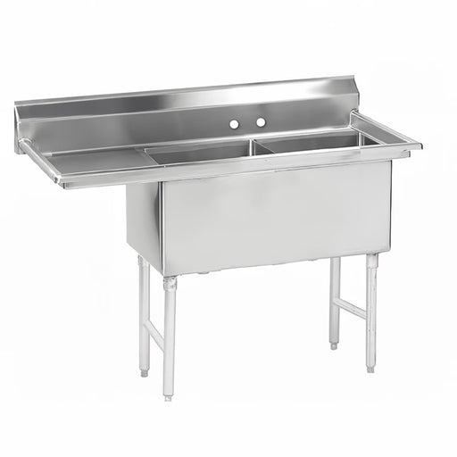 Advance Tabco FS-2-3024-24L 86 1/2" 2 Compartment Sink w/ 30"L x 24"W Bowl, 14" Deep-cityfoodequipment.com