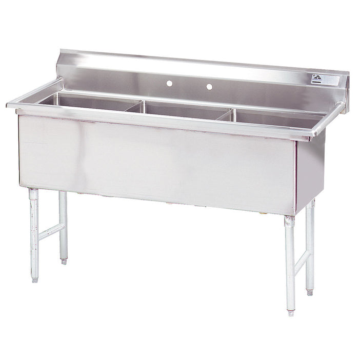 Advance Tabco FS-3-2424 77" 3 Compartment Sink w/ 24"L x 24"W Bowl, 14" Deep-cityfoodequipment.com