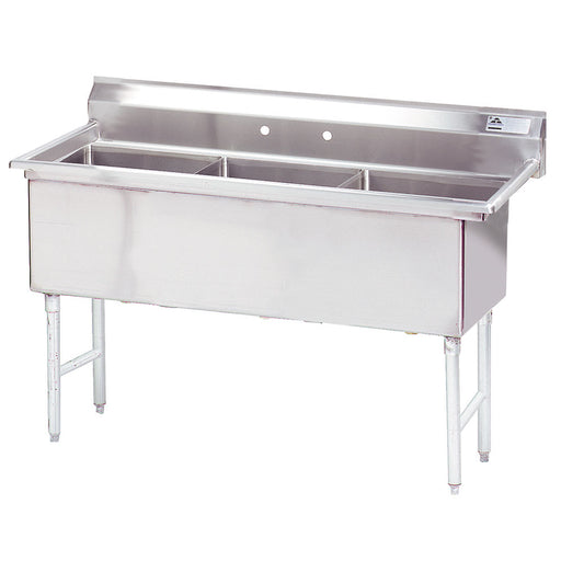Advance Tabco FS-3-1818 59" 3 Compartment Sink w/ 18"L x 18"W Bowl, 14" Deep-cityfoodequipment.com