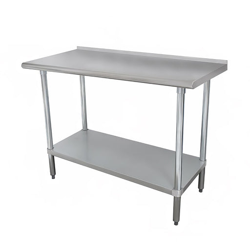 Advance Tabco FLG-363 36" 14 ga Work Table w/ Undershelf & 304 Series Stainless Top, 1 1/2" Backsplash-cityfoodequipment.com