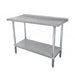 Advance Tabco FLG-363 36" 14 ga Work Table w/ Undershelf & 304 Series Stainless Top, 1 1/2" Backsplash-cityfoodequipment.com