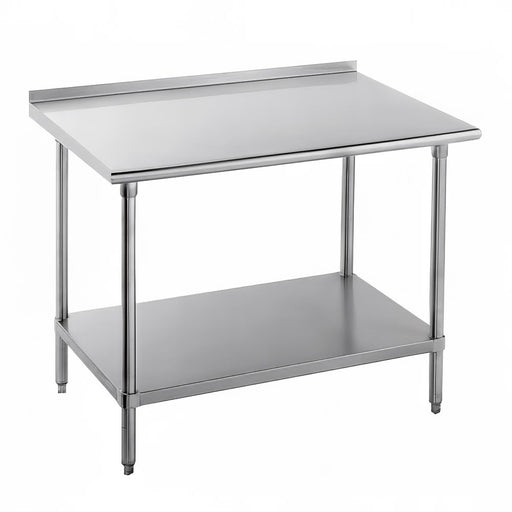 Advance Tabco FMG-240 30" 16 ga Work Table w/ Undershelf & 304 Series Stainless Top, 1 1/2" Backsplash-cityfoodequipment.com