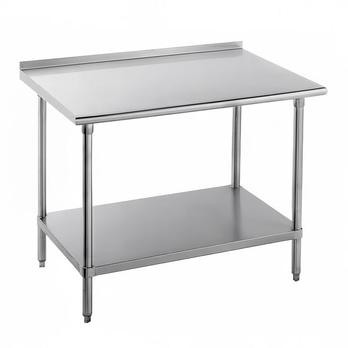Advance Tabco FMG-240 30" 16 ga Work Table w/ Undershelf & 304 Series Stainless Top, 1 1/2" Backsplash-cityfoodequipment.com
