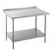 Advance Tabco FMG-244 48" 16 ga Work Table w/ Undershelf & 304 Series Stainless Top, 1 1/2" Backsplash-cityfoodequipment.com