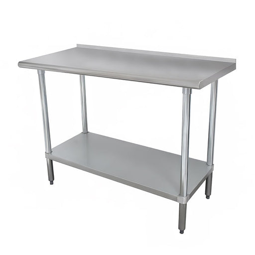 Advance Tabco FMG-300 30" 16 ga Work Table w/ Undershelf & 304 Series Stainless Top, 1 1/2" Backsplash-cityfoodequipment.com