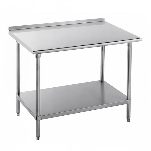 Advance Tabco FMG-302 24" 16 ga Work Table w/ Undershelf & 304 Series Stainless Top, 1 1/2" Backsplash-cityfoodequipment.com