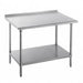 Advance Tabco FMG-302 24" 16 ga Work Table w/ Undershelf & 304 Series Stainless Top, 1 1/2" Backsplash-cityfoodequipment.com