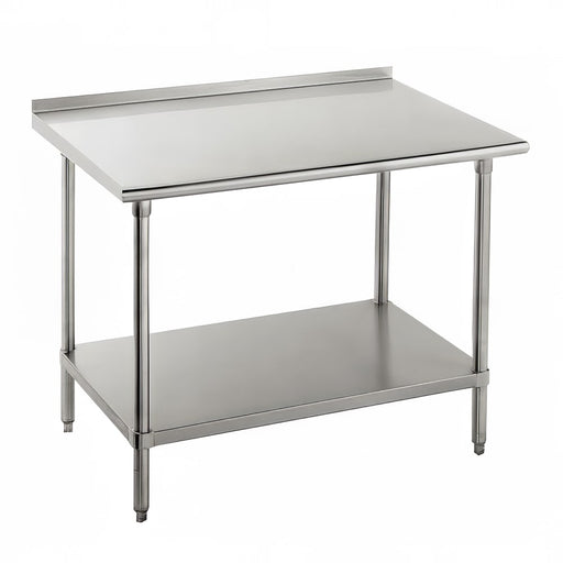 Advance Tabco FMG-306 72" 16 ga Work Table w/ Undershelf & 304 Series Stainless Top, 1 1/2" Backsplash-cityfoodequipment.com