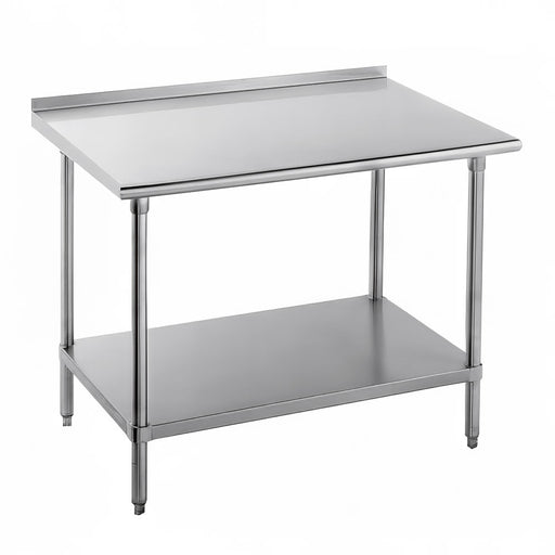Advance Tabco FMG-365 60" 16 ga Work Table w/ Undershelf & 304 Series Stainless Top, 1 1/2" Backsplash-cityfoodequipment.com