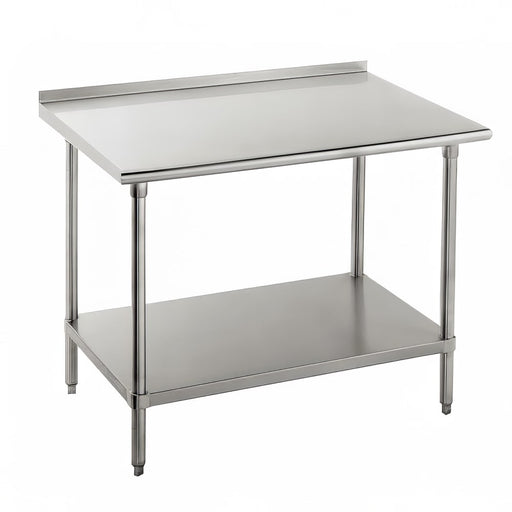 Advance Tabco FMS-243 36" 16 ga Work Table w/ Undershelf & 304 Series Stainless Top, 1 1/2" Backsplash-cityfoodequipment.com