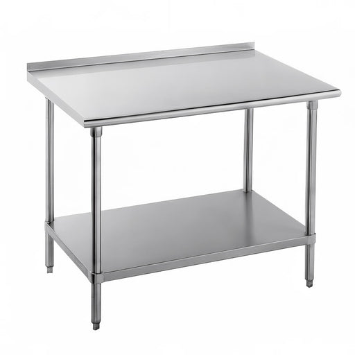 Advance Tabco FMS-245 60" 16 ga Work Table w/ Undershelf & 304 Series Stainless Top, 1 1/2" Backsplash-cityfoodequipment.com