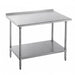 Advance Tabco FMS-303 36" 16 ga Work Table w/ Undershelf & 304 Series Stainless Top, 1 1/2" Backsplash-cityfoodequipment.com