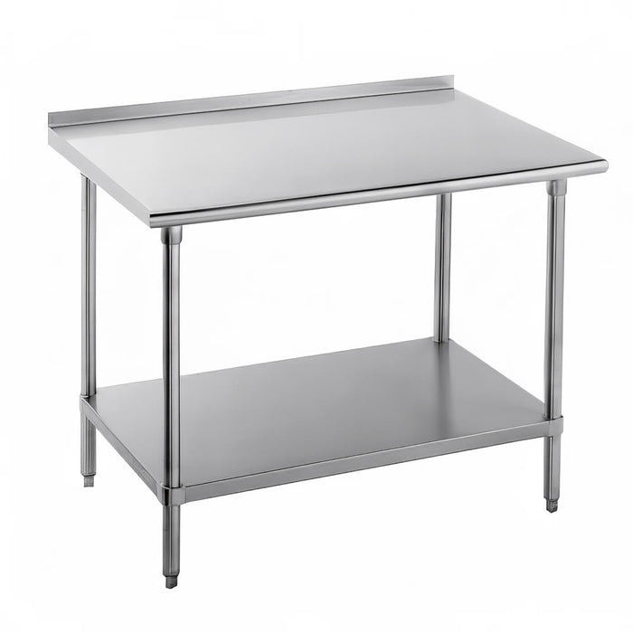 Advance Tabco FMS-305 60" 16 ga Work Table w/ Undershelf & 304 Series Stainless Top, 1 1/2" Backsplash-cityfoodequipment.com