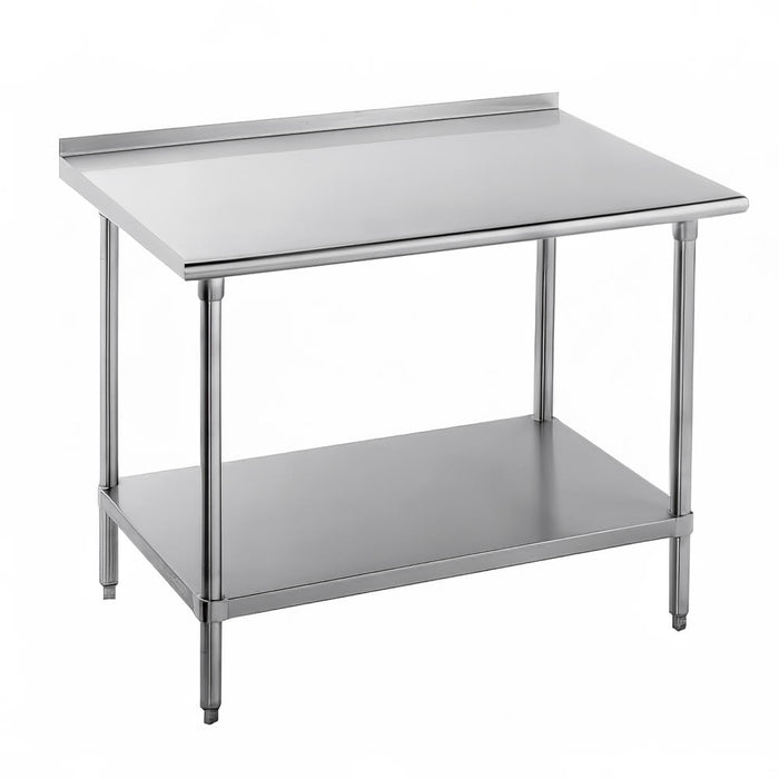 Advance Tabco FMS-306 72" 16 ga Work Table w/ Undershelf & 304 Series Stainless Top, 1 1/2" Backsplash-cityfoodequipment.com